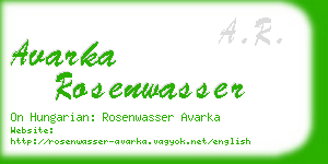 avarka rosenwasser business card